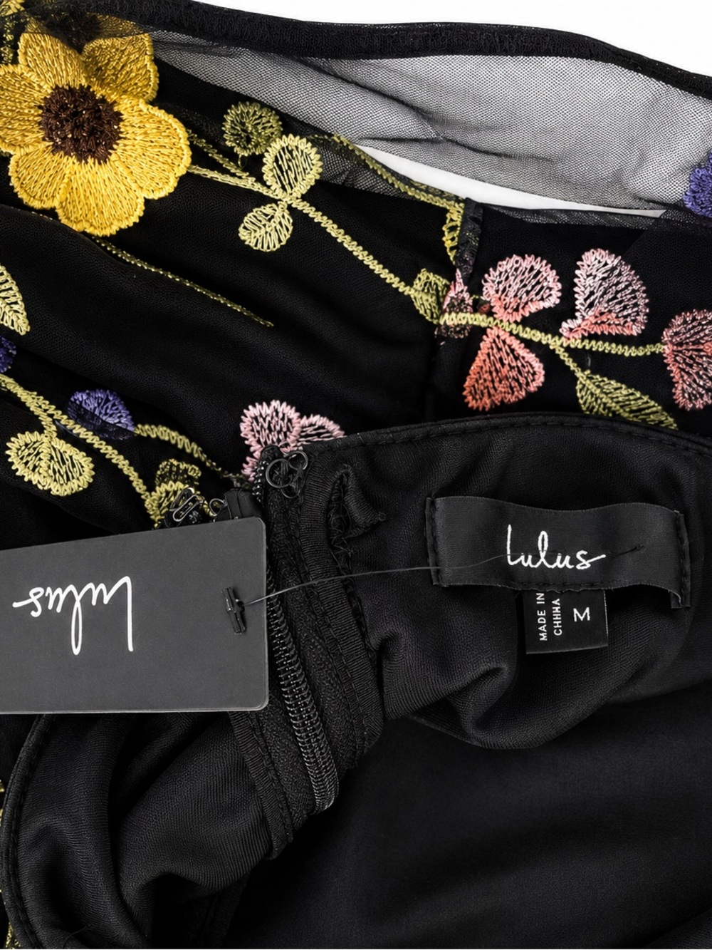 Lulus ✨ Thriving Poise Black 3D Floral Embroidered Tie-Strap Maxi Dress - Picture 2 of 16